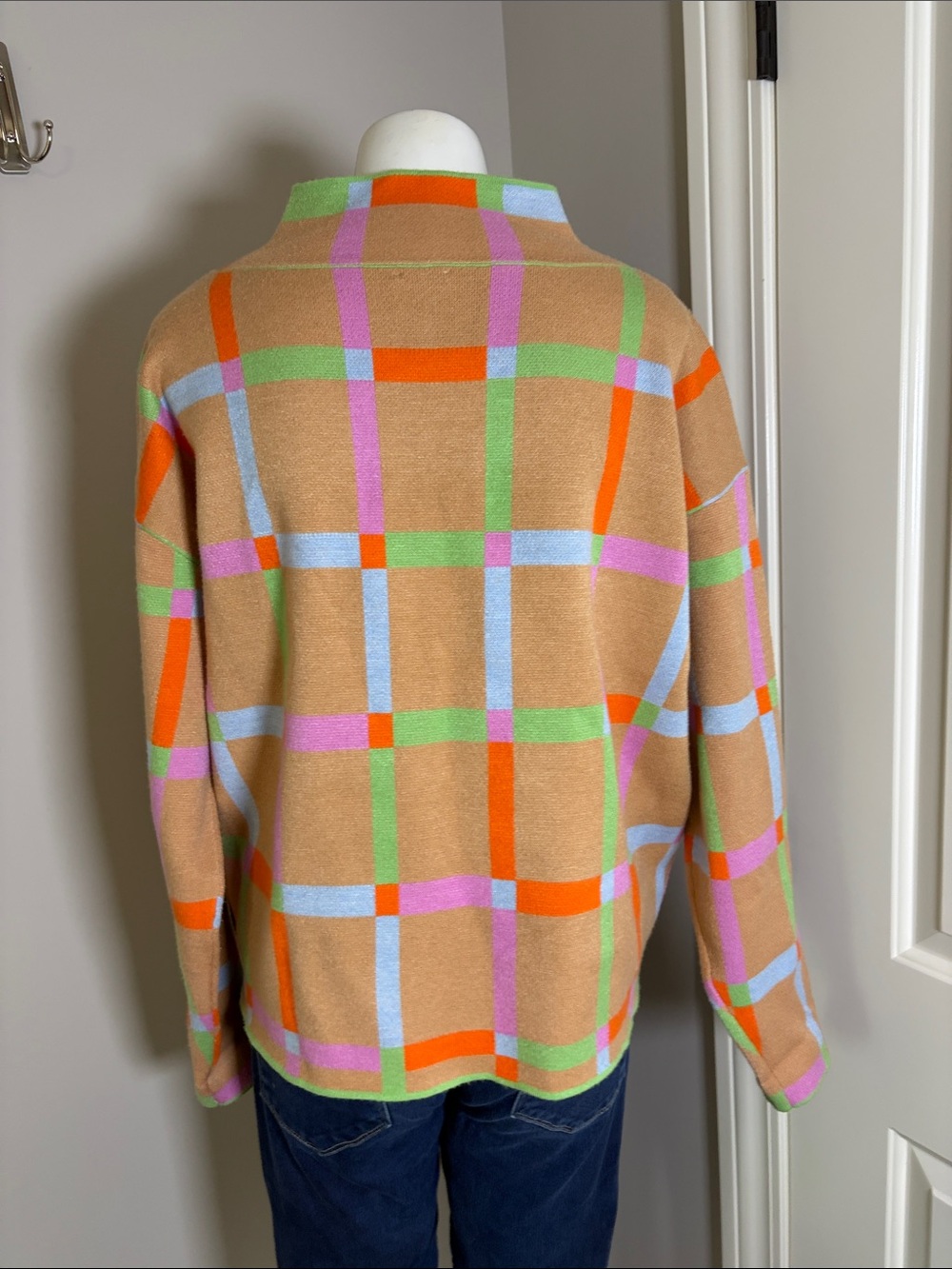 Anthropologie MAEVE The Carys Mock neck Sweater Multicolor Plaid Turtleneck Sz M - Picture 8 of 13
